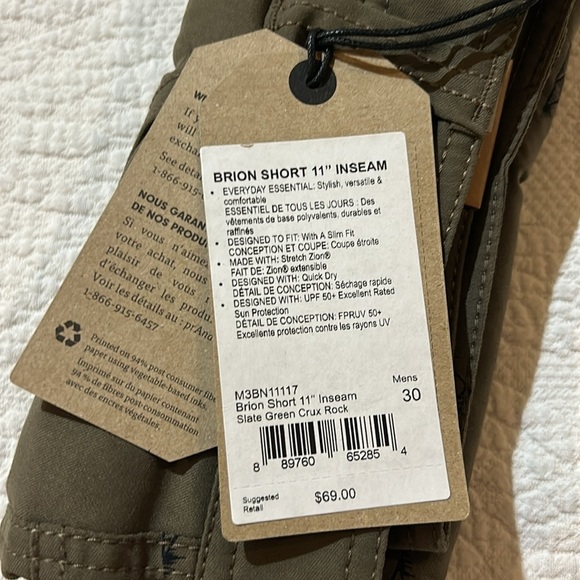 Prana Brion Shorts. 11”. NWT size 30 - Picture 3 of 8